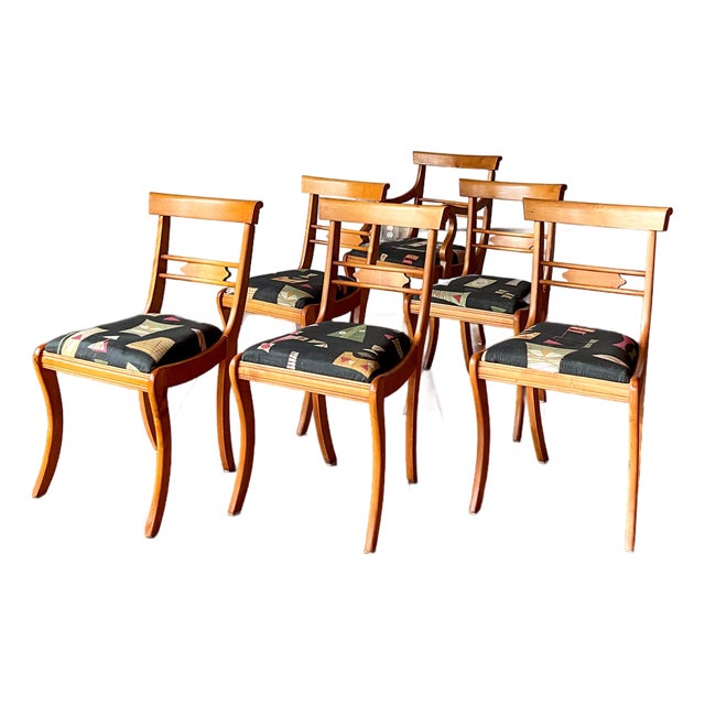 Biedermeier Style Side Chairs, Set of 6 For Sale