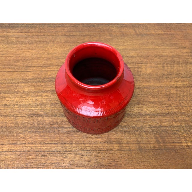 Mid 20th Century Mid-Century Italian Red Pottery Vase by Aldo Londi for Bitossi, 1960s For Sale - Image 5 of 18