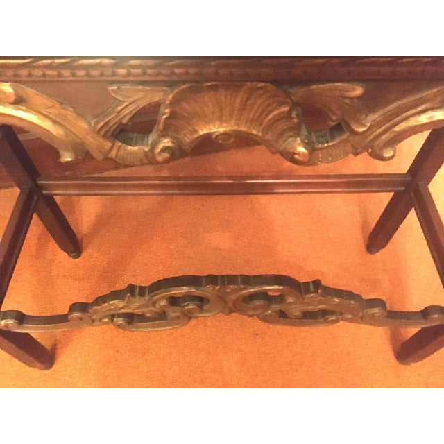 Italian Baroque Scrollwork Oak Console Table For Sale In Savannah - Image 6 of 7