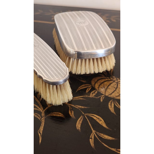 English Art Deco Sterling Silver Grooming Trio by William Neale, Birmingham 1927 For Sale - Image 17 of 18