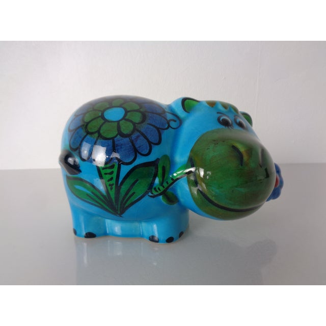 1970s Ceramic Hippo Piggy Bank, Italy, 1970s For Sale - Image 5 of 16