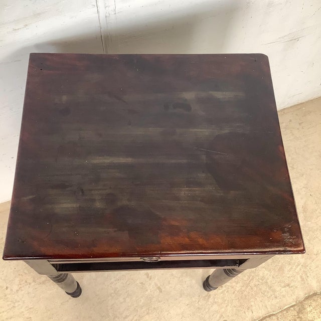 Wood Antique American Federal Mahogany Two-Drawer Stand For Sale - Image 7 of 12