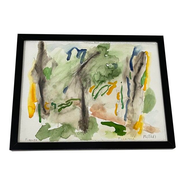 Jack Roth "Firenzie" Original Abstract Watercolor C.1981 For Sale
