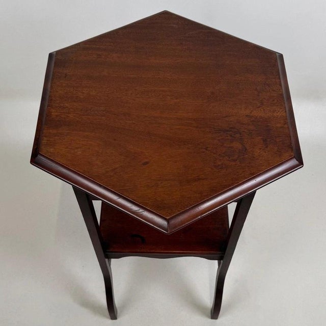 Antique English Edwardian Mahogany Side Table, 1890s For Sale - Image 10 of 12