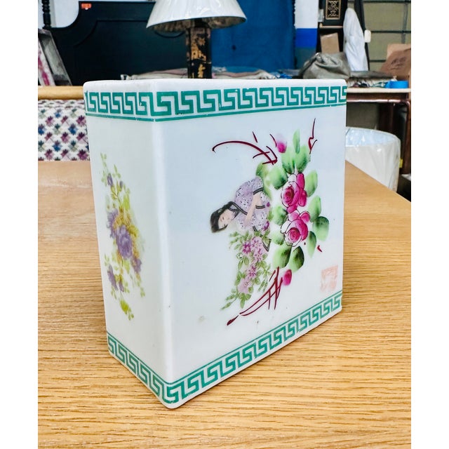 A colorful and beautiful antique Chinese porcelain incense burner. Perfect as a decorative piece for your home or to add...