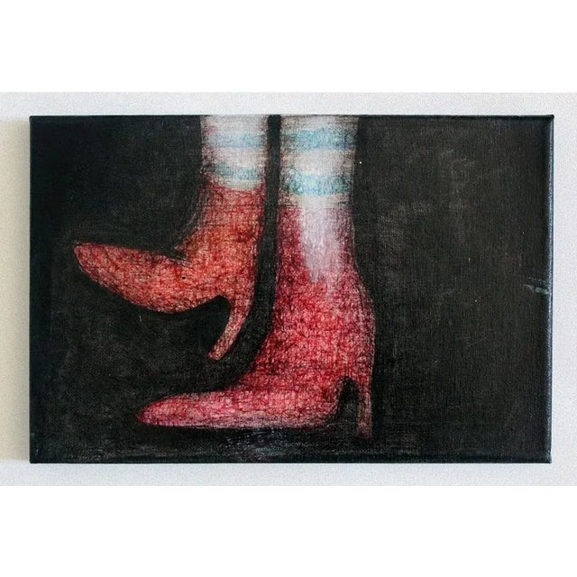 Contemporary Keziat, Steps, Original Pen on Canvas, 2020 For Sale - Image 3 of 3