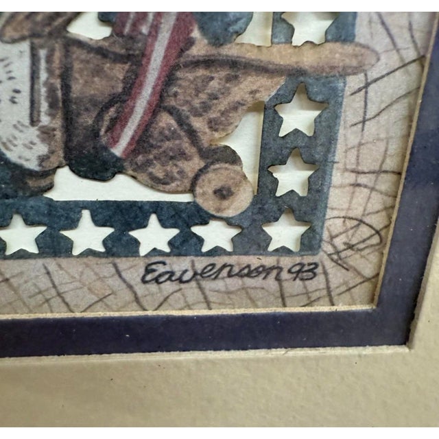 1970s Scherenschnitte Scissor Cuts Dennis Eavenson Folk Art - “Americana Collection For Sale - Image 4 of 4