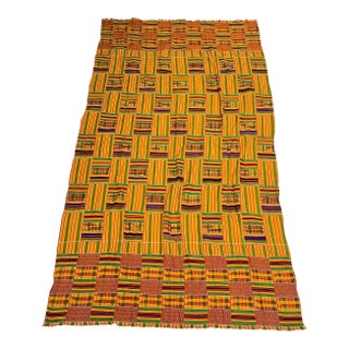 Early 20th Century Kente Cloth Women's Ghana 81x43 Inch For Sale
