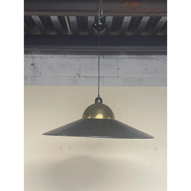 Pendant in Brass and Enameled Metal, 1970s For Sale - Image 4 of 16