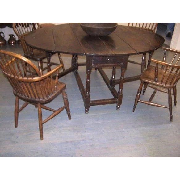 English Charles II Oak Gate Leg Table For Sale - Image 4 of 6