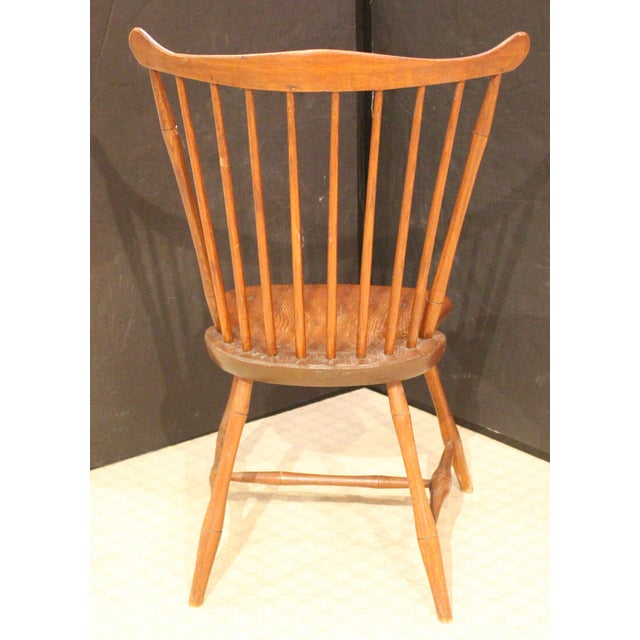 American Early 19th Century American Fan Back Windsor Side Chair For Sale - Image 3 of 10