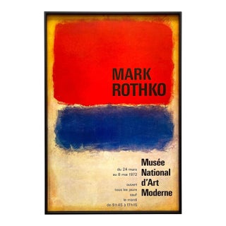 Mark Rothko Vintage 1972 Mid Century Modernist Lithograph Print Framed Abstract Expressionist Paris Exhibition Poster For Sale