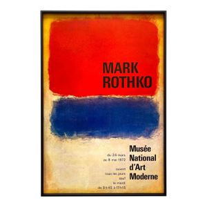Mark Rothko Vintage 1972 Mid Century Modernist Lithograph Print Framed Abstract Expressionist Paris Exhibition Poster