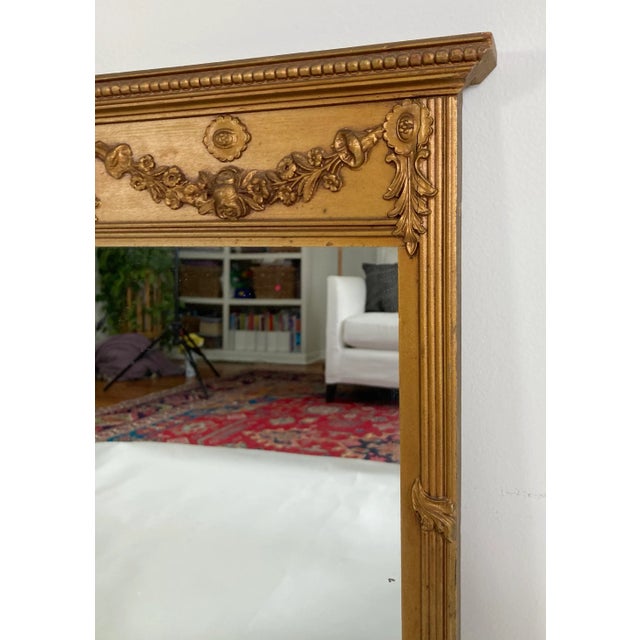 Early 20th Century Vintage Art Nouveau Style Carved Gilt Wood Wall Mirror For Sale - Image 5 of 9