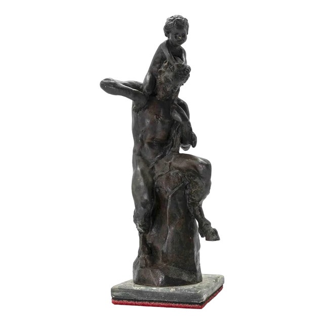 Aurelio Mistruzzi, Satyr and Baby, Bronze Sculpture, 1980 For Sale