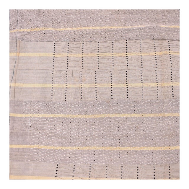 Early 20th Century Yoruba Handwoven Aso Oke Textile Nigeria 72.5x47 Inch For Sale