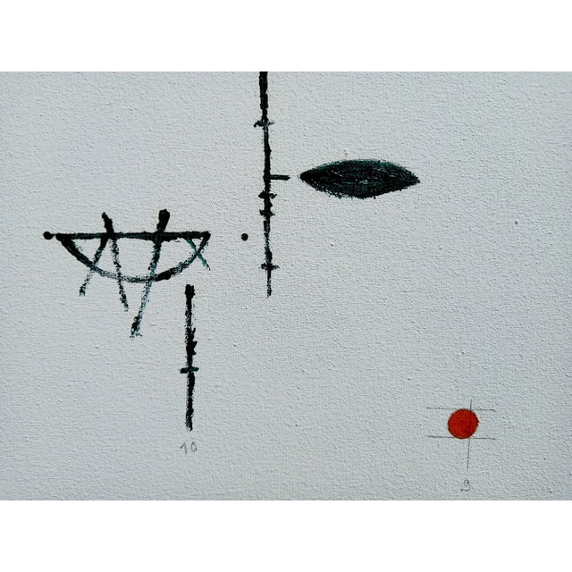 'Flower' #2 - High-End Framed Cy Twombly Style Minimalist Botanic Oil on Canvas by Diane Grant For Sale - Image 6 of 11