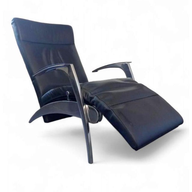 David Lounger in Black Leather from Interprofil For Sale - Image 5 of 9