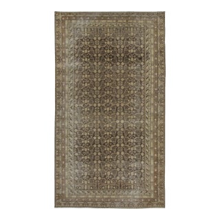 Antique Distressed Khotan Runner With Pomegranates & Vinery in Green - Rug & Kilim For Sale