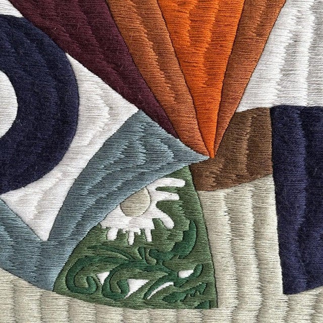 Textile Abstract Tapestry in Wool by Maria Flavia De Monsaraz, Lisbon, 1970 For Sale - Image 7 of 14