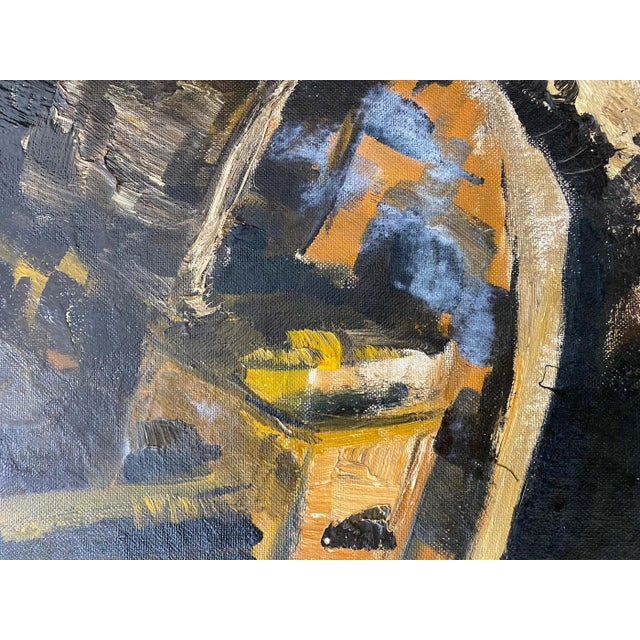 Wood Jack Laycox Mid Century "Tug Boats" Oil Painting c.1960 For Sale - Image 7 of 9