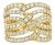 10K Yellow Gold 3.00 Cttw Diamond Multi Row Bypass Wave Cocktail Band Ring (J-K Color, I1-I2 Clarity) - Ring Size 9 For Sale