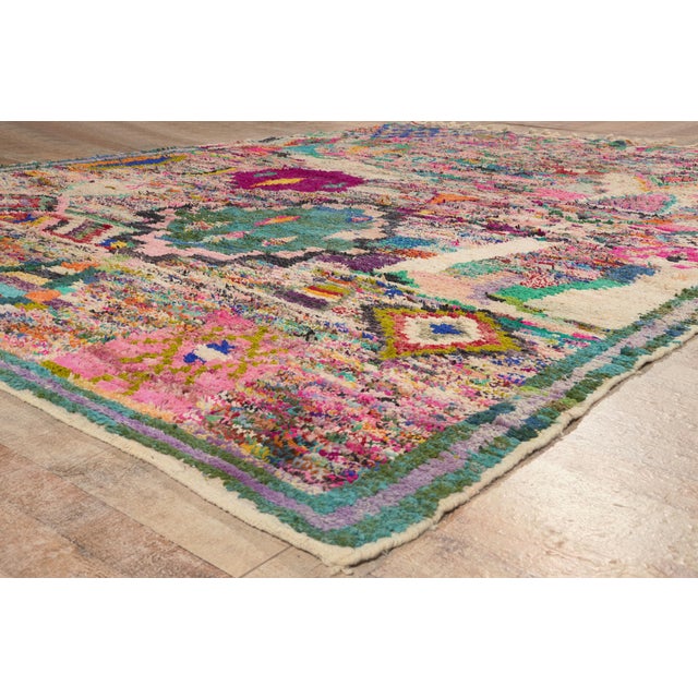 Pink Contemporary Boujad Moroccan Rug, 09'09 X 13'04 For Sale - Image 8 of 10