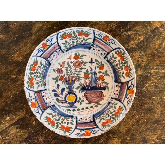 18th Century Dutch Polychrome Delft Charger For Sale - Image 6 of 6