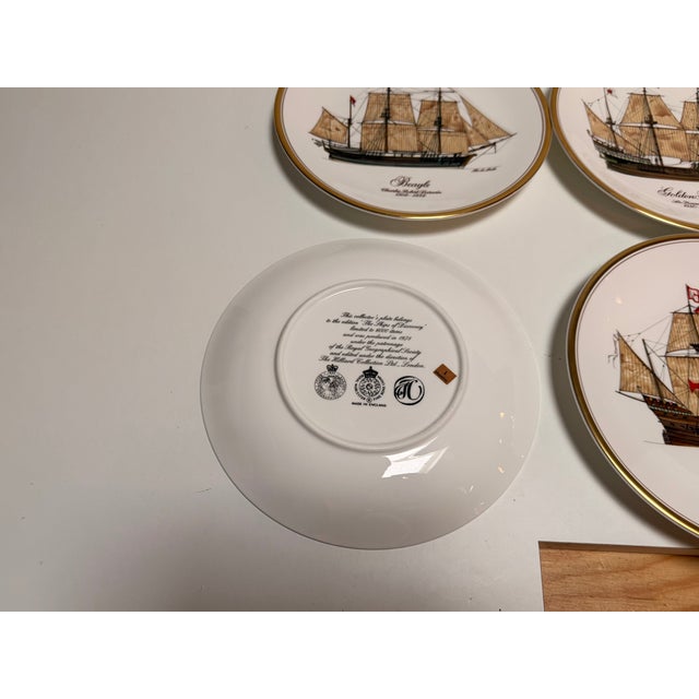 Ceramic Wandteller the Ships of Discovery from Royal Worcester, 1970s, Set of 9 For Sale - Image 7 of 8