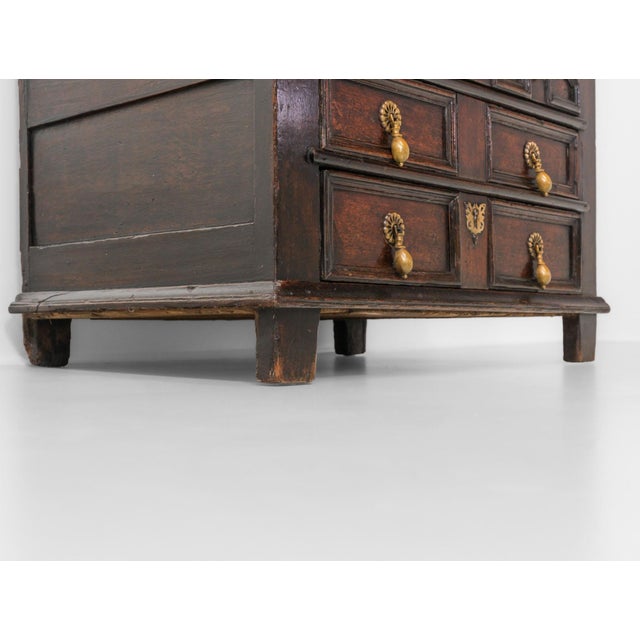 17th Century Small 17th Century Charles II Joined Oak Chest of Drawers For Sale - Image 5 of 15