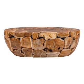 Oval Teak Root Coffee Table For Sale
