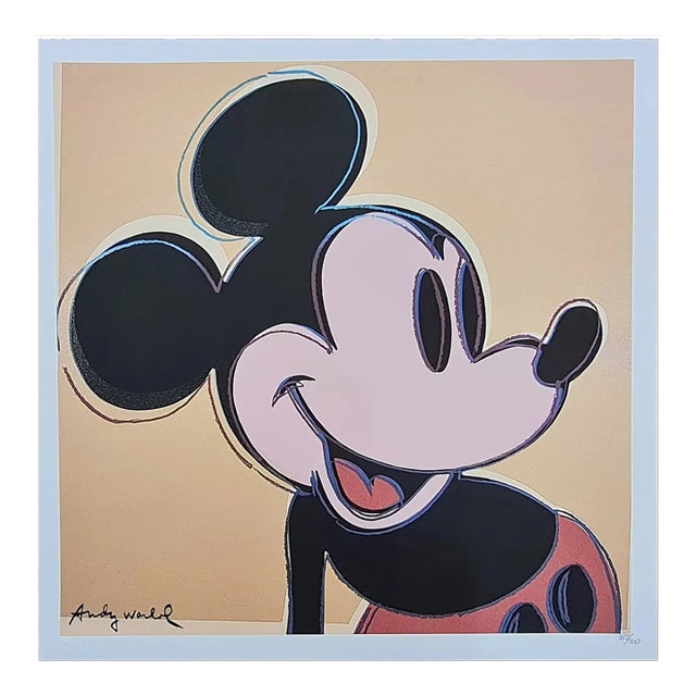 1990s After Andy Warhol Mickey Mouse Pink Lithograph For Sale