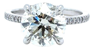 18ct White Gold Round Brilliant Cut Diamond Ring 4.42ct 5.42g, Size 6.75