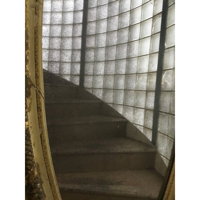 Late 19th Century Victorian Distressed Oval Mirror For Sale - Image 9 of 13