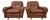 Vintage Italian Brown Leather Club Chairs, 1970s, Set of 2 For Sale