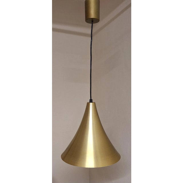 Vintage Ceiling Lamp with Funnel-Shaped Aluminum Shade, 1970s, in Good conditions. Designed 1970 to 1979 Up to 250V...