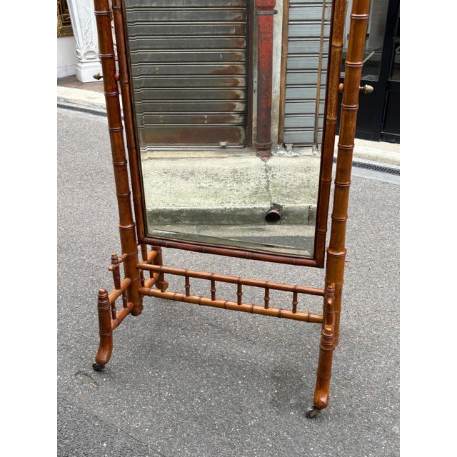 Antique Psyche Mirror in Beech, 1890s For Sale - Image 6 of 18