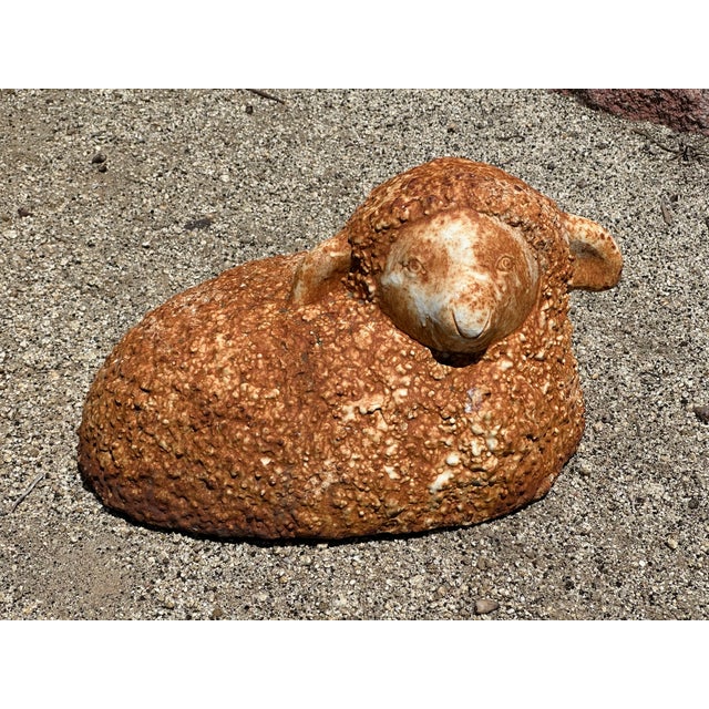 Vintage Cast Iron Sheep Garden Ornament For Sale In San Diego - Image 6 of 8