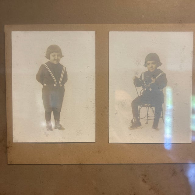 Arts & Crafts Early 20th Century Ooak 1914 Framed Series of 5 Photographs of a Toddler Boy For Sale - Image 3 of 4