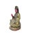 Vintage Chinese Pink Face Holy Bottle Lotus Base Wood Kwan Yin Bodhisattva Statue For Sale - Image 4 of 9