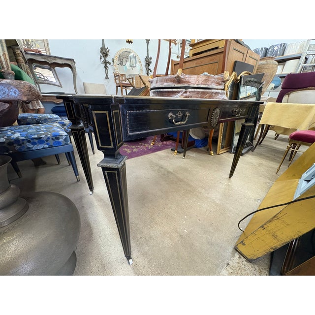 Early 19th Century 19th Century English Regency Ebonized Desk For Sale - Image 5 of 17