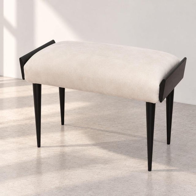 Mid-Century Modern Italian Ebanized Wood Velvet Stools by Ico & Luisa Parisi, Set of 2 For Sale - Image 6 of 10