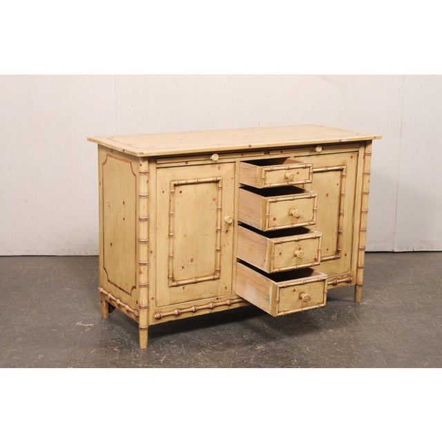 Early 20th Century Early 20th Century English Sideboard W/ Faux Bamboo Trim For Sale - Image 5 of 12