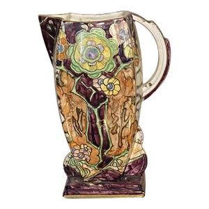 Colorful 1930s Hand Painted Pitcher By: Royal Wilton