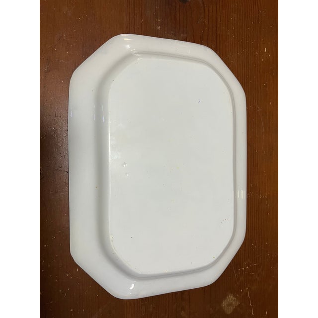 A Very Nice Antique Staffordshire Transferware "Feather" Ironstone Platter, 1850's For Sale - Image 6 of 12