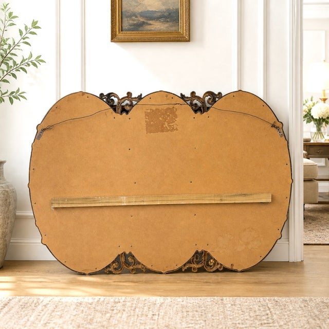 Glass Rare Vintage Triple Oval Mirror 66”w | Statement Mirror For Sale - Image 7 of 9