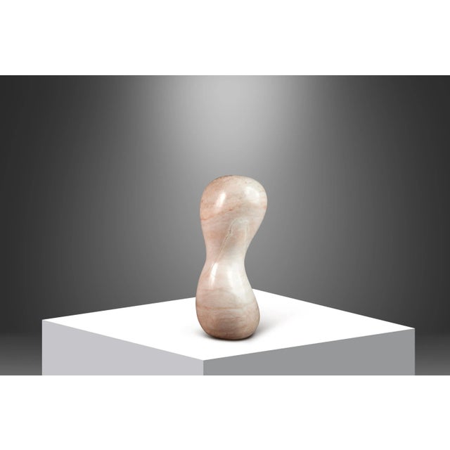 Stone Modern Abstract Oblong "Arrokoth" Sculpture in Solid Alabaster by Mark Leblanc for Mark Leblanc Studios, Usa, C. 2023 For Sale - Image 7 of 12