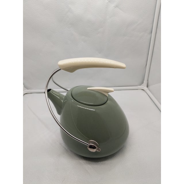 Vintage Noritake Colorwave MidCentury Modern Green Atomic Metal Enamel