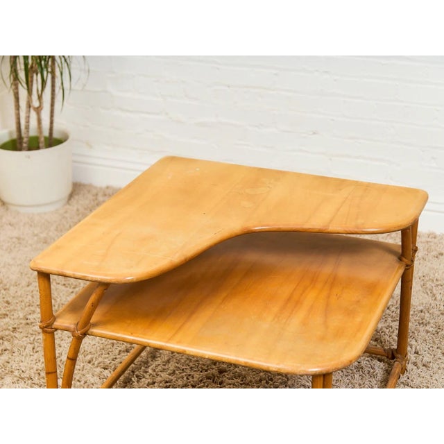 Mid 20th Century Two Tier Side Table Styled After Heywood Wakefield For Sale - Image 11 of 12