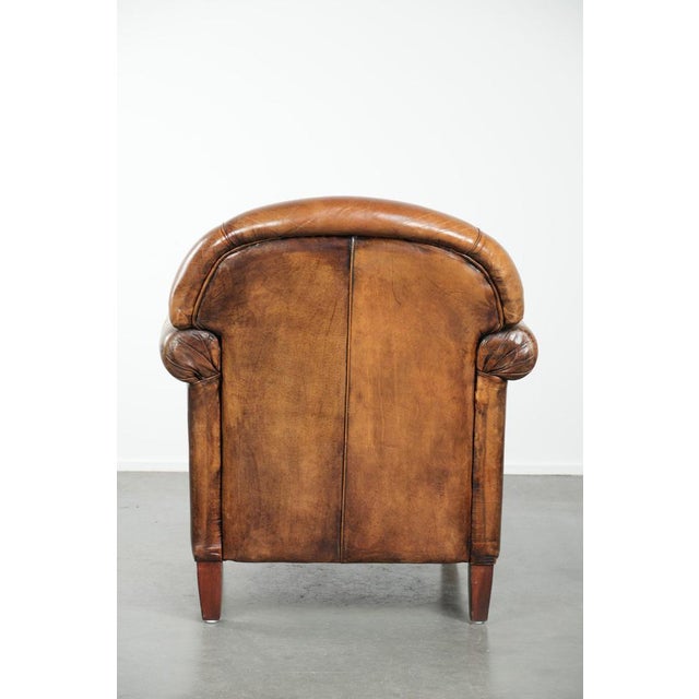 Vintage Brown Sheepskin Armchair For Sale - Image 4 of 15